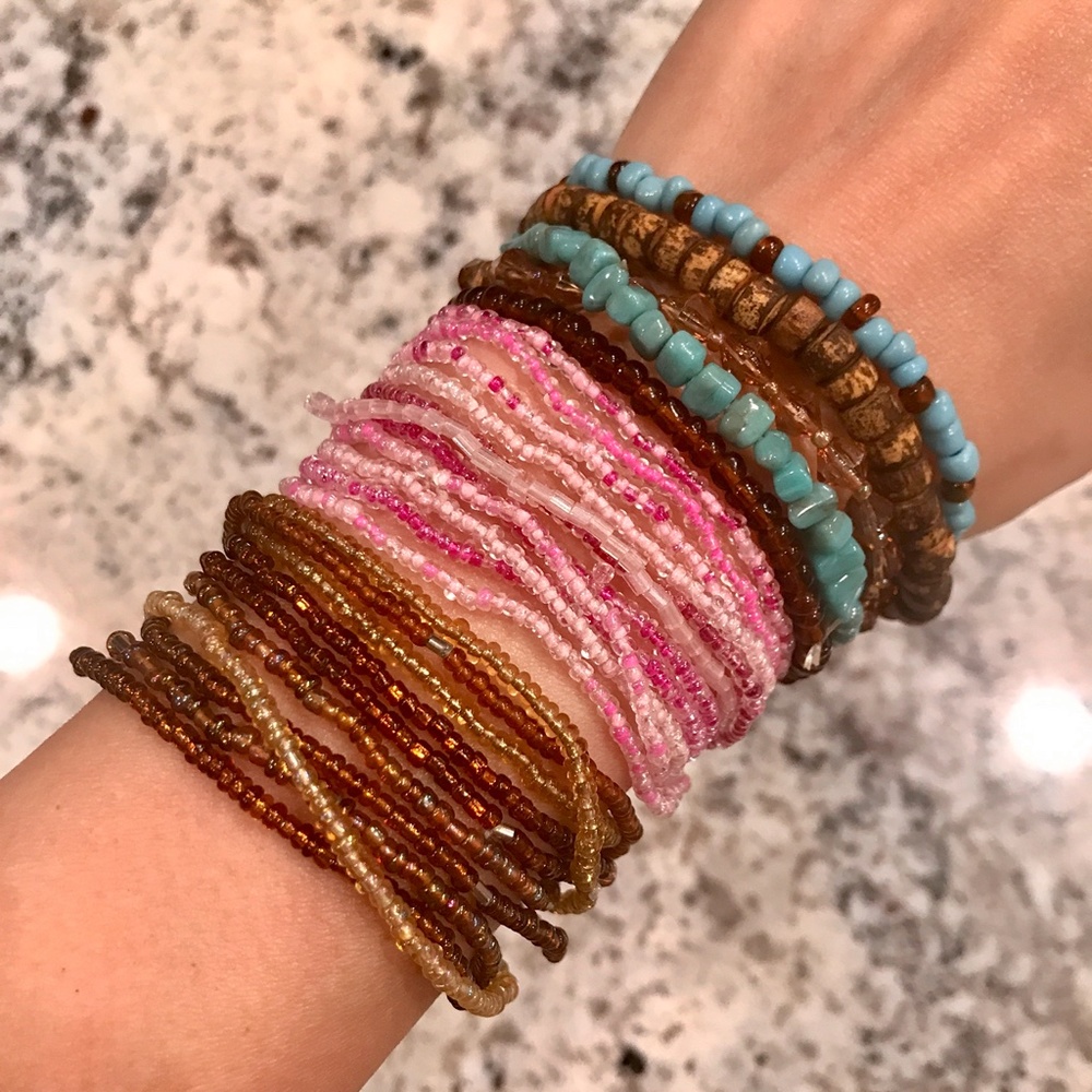 Multicolor Beaded Bracelet Stack